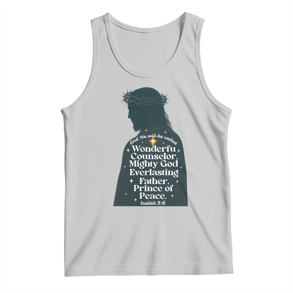 Christian Jesus Tank Top Cross Bible Verse Inspirational Isalah 9:6 TS14 Ash Print Your Wear