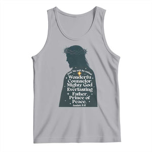 Christian Jesus Tank Top Cross Bible Verse Inspirational Isalah 9:6 TS14 Athletic Heather Print Your Wear