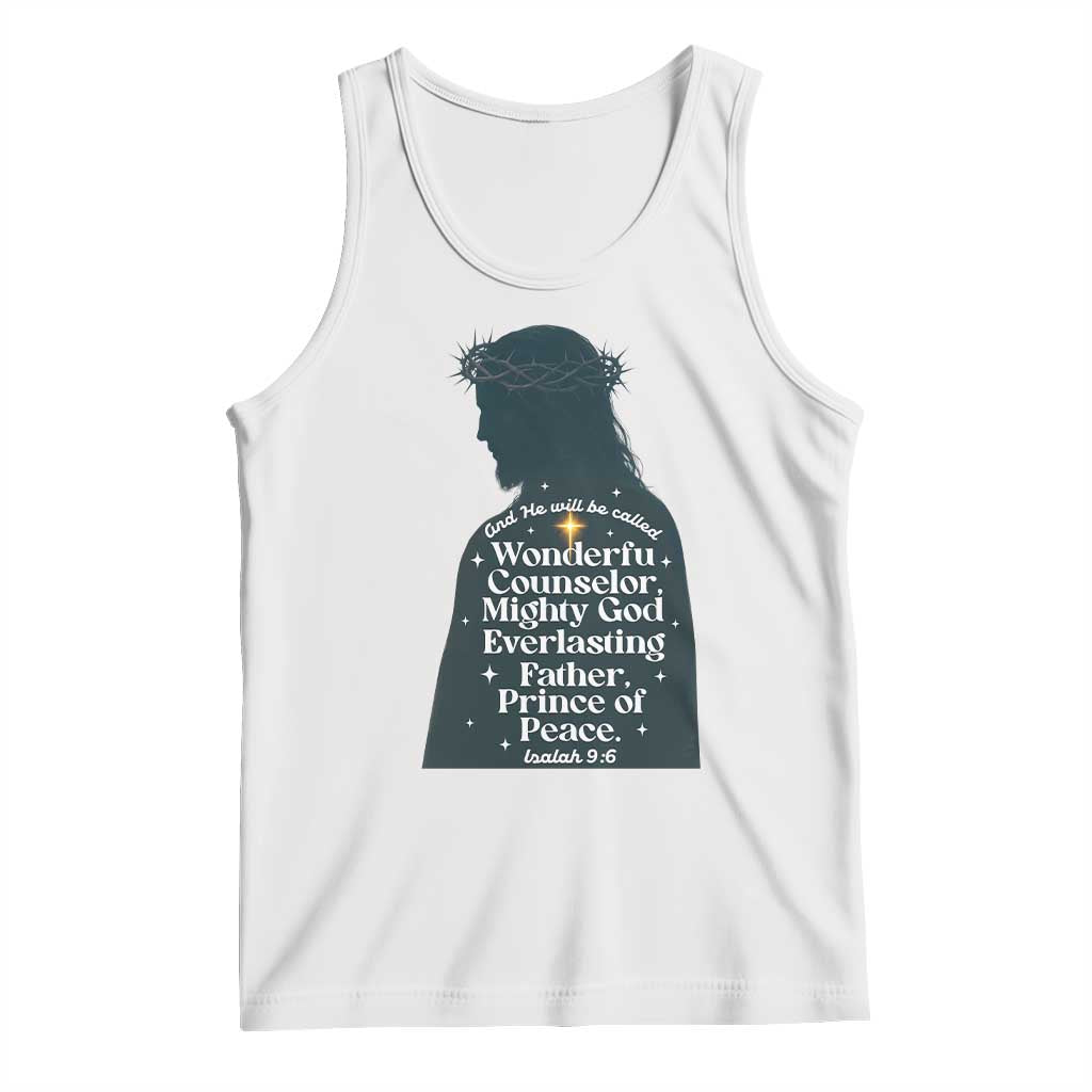 Christian Jesus Tank Top Cross Bible Verse Inspirational Isalah 9:6 TS14 White Print Your Wear