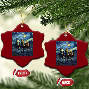 Three Kings Ceramic Ornament Nativity Scene Starry Night Christian Xmas TS14 Print Your Wear