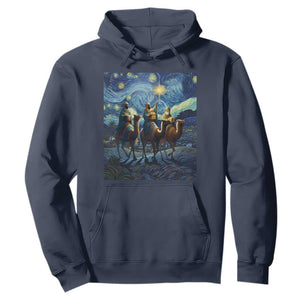 Three Kings Hoodie Nativity Scene Starry Night Christian Christmas TS14 Navy Print Your Wear