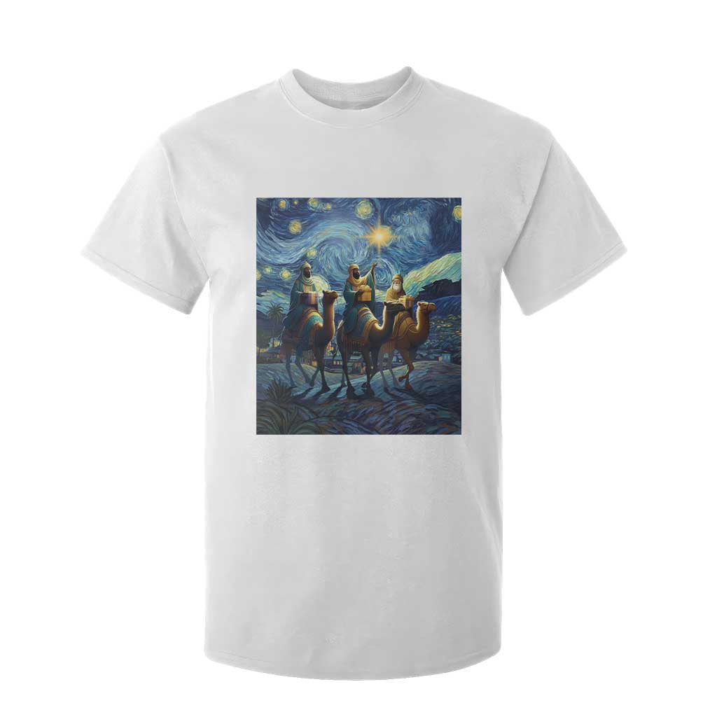 Three Kings T Shirt For Kid Nativity Scene Starry Night Christian Christmas TS14 White Print Your Wear