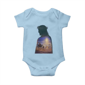 Three Wise Men Nativity Scene Baby Onesie Christian Jesus Faith TS14 Light Blue Print Your Wear