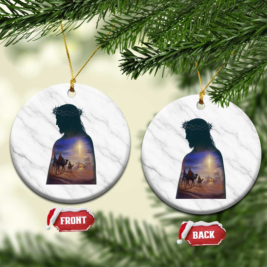 Three Wise Men Nativity Scene Ceramic Ornament Christian Jesus Faith TS14 1pc White Marble Print Your Wear