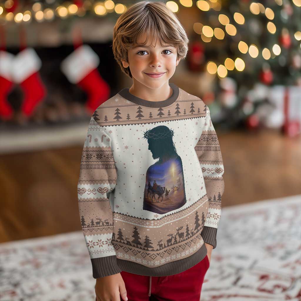 Three Wise Men Nativity Scene Ugly Christmas Sweater Christian Jesus Faith TS14 Mocha Mousse Print Your Wear