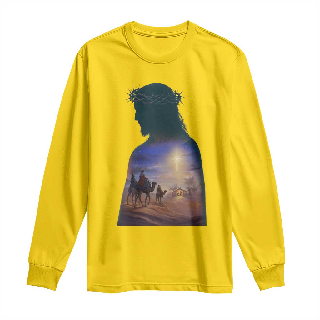 Three Wise Men Nativity Scene Long Sleeve Shirt Christian Jesus Faith TS14 Daisy Print Your Wear