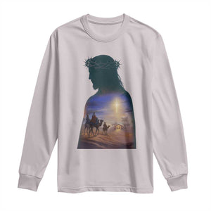 Three Wise Men Nativity Scene Long Sleeve Shirt Christian Jesus Faith TS14 Ice Gray Print Your Wear