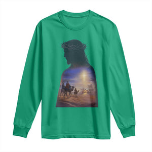 Three Wise Men Nativity Scene Long Sleeve Shirt Christian Jesus Faith TS14 Irish Green Print Your Wear