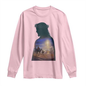 Three Wise Men Nativity Scene Long Sleeve Shirt Christian Jesus Faith TS14 Light Pink Print Your Wear