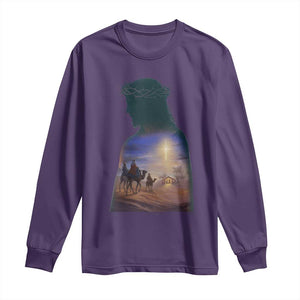 Three Wise Men Nativity Scene Long Sleeve Shirt Christian Jesus Faith TS14 Purple Print Your Wear