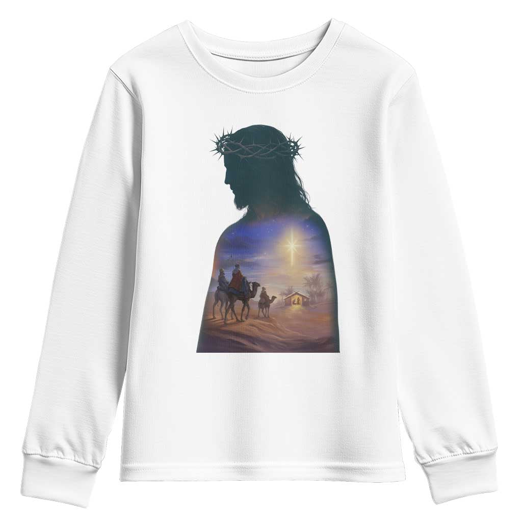 Three Wise Men Nativity Scene Youth Sweatshirt Christian Jesus Faith TS14 White Print Your Wear