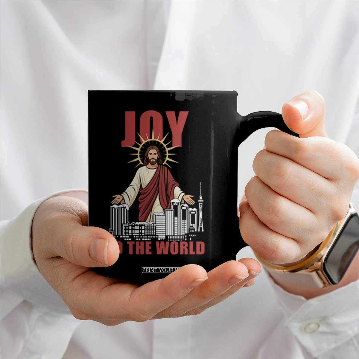 Jesus Christmas Coffee Mug Joy To The World Christian TS14 Print Your Wear