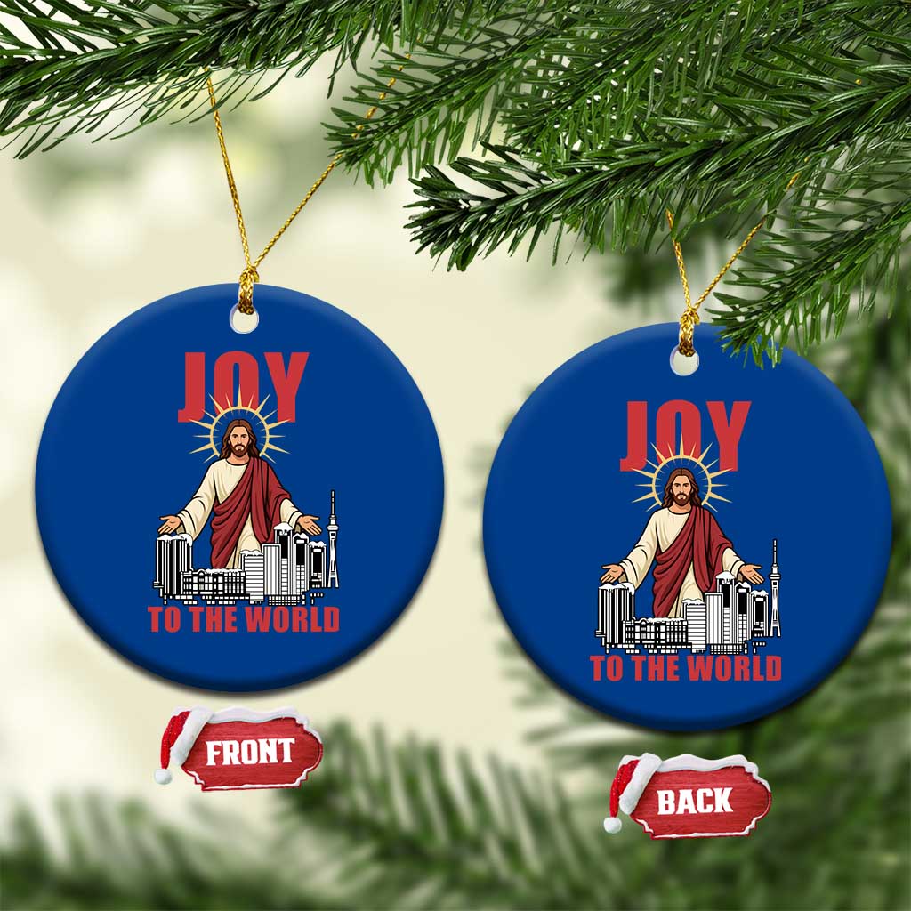 Jesus Xmas Ceramic Ornament Joy To The World Christian TS14 1pc Blue Print Your Wear
