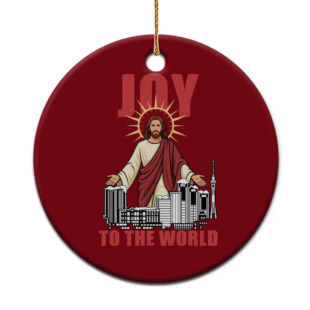 Jesus Xmas Ceramic Ornament Joy To The World Christian TS14 1pc Red Print Your Wear