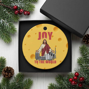 Jesus Xmas Ceramic Ornament Joy To The World Christian TS14 1pc Yellow Cheese Print Your Wear
