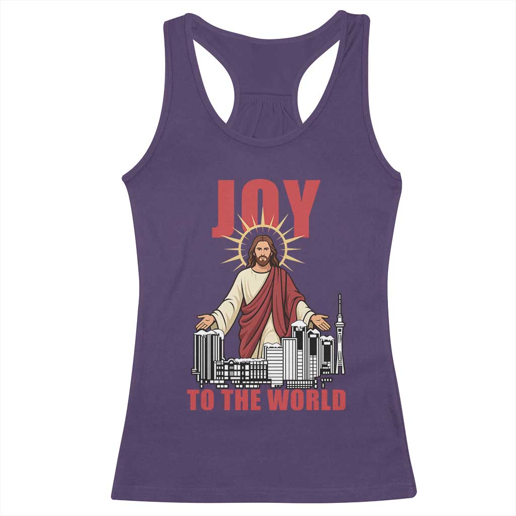 Jesus Christmas Racerback Tank Top Joy To The World Christian TS14 Purple Print Your Wear