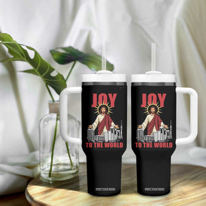 Jesus Christmas Tumbler With Handle Joy To The World Christian TS14 Print Your Wear