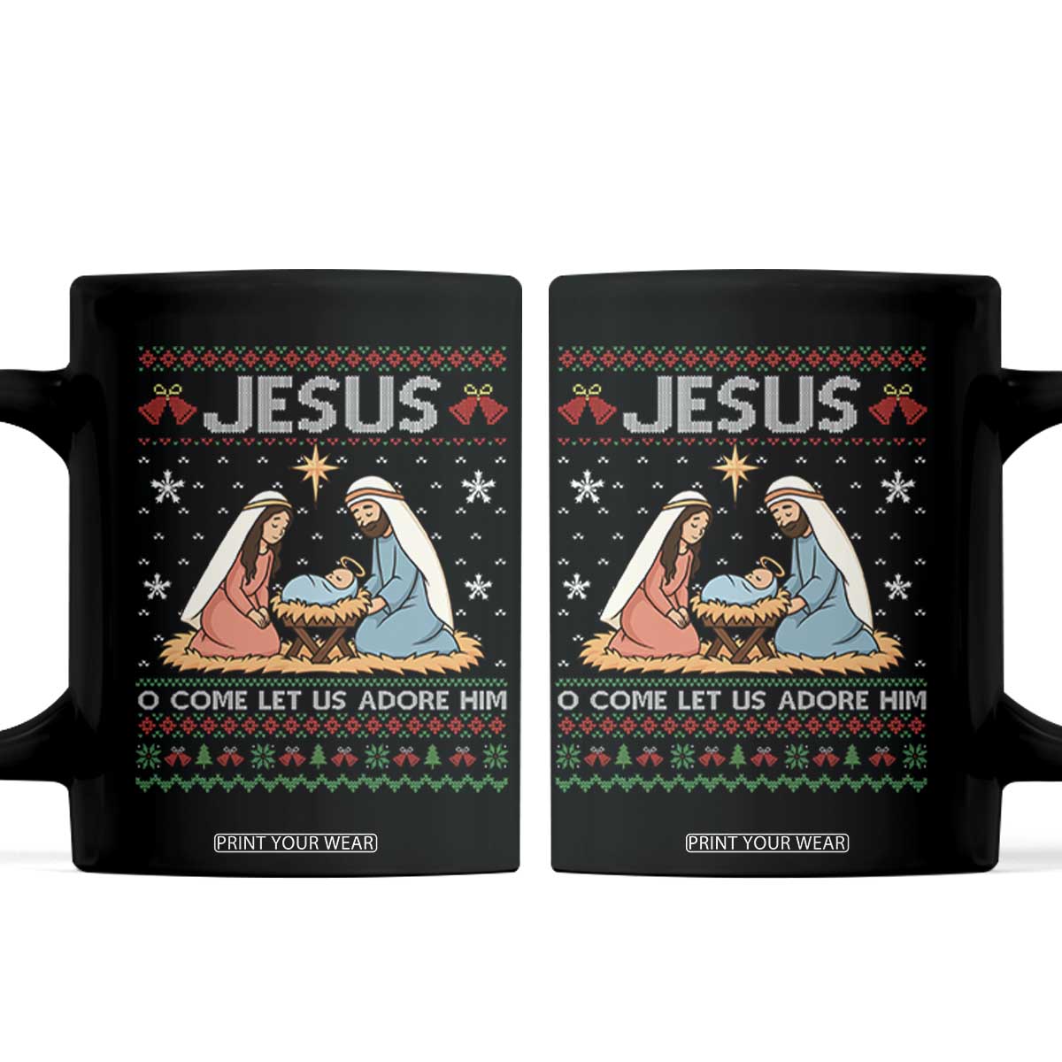 Nativity Scene Christmas Coffee Mug Baby Jesus Christian Xmas TS14 Black Print Your Wear
