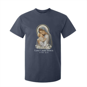 Christian Christmas T Shirt For Kid Love Came Down Luke 2:11 TS14 Navy Print Your Wear