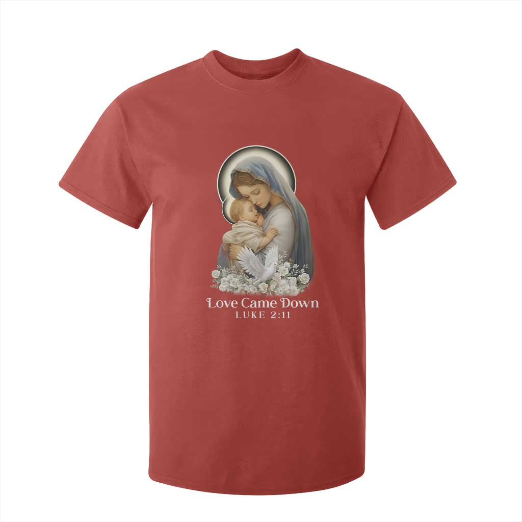 Christian Christmas T Shirt For Kid Love Came Down Luke 2:11 TS14 Red Print Your Wear