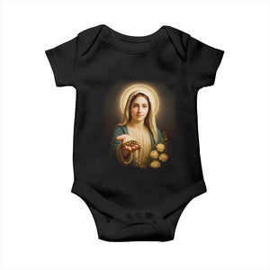 Virgin Mary Maria Baby Onesie Catholic Christian Faith TS14 Black Print Your Wear