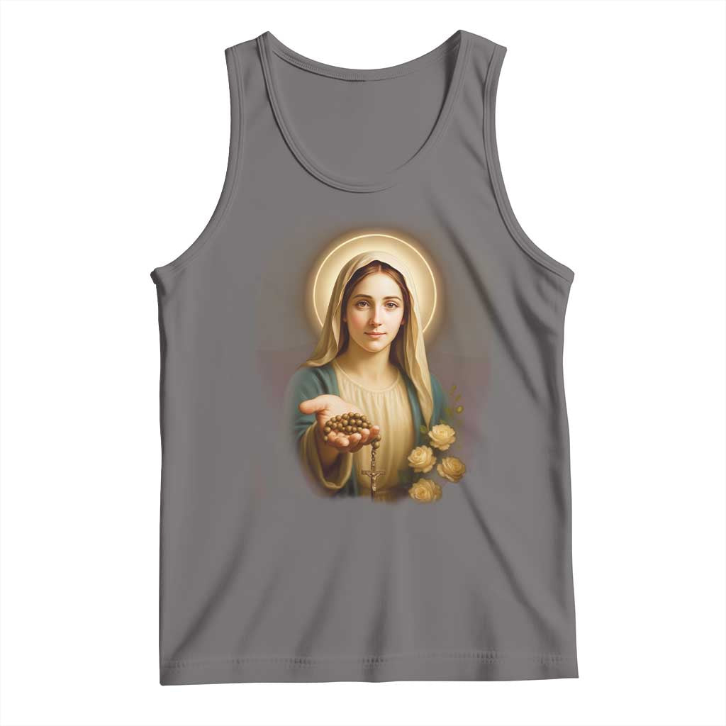 Virgin Mary Maria Tank Top Catholic Christian Faith TS14 Deep Heather Print Your Wear