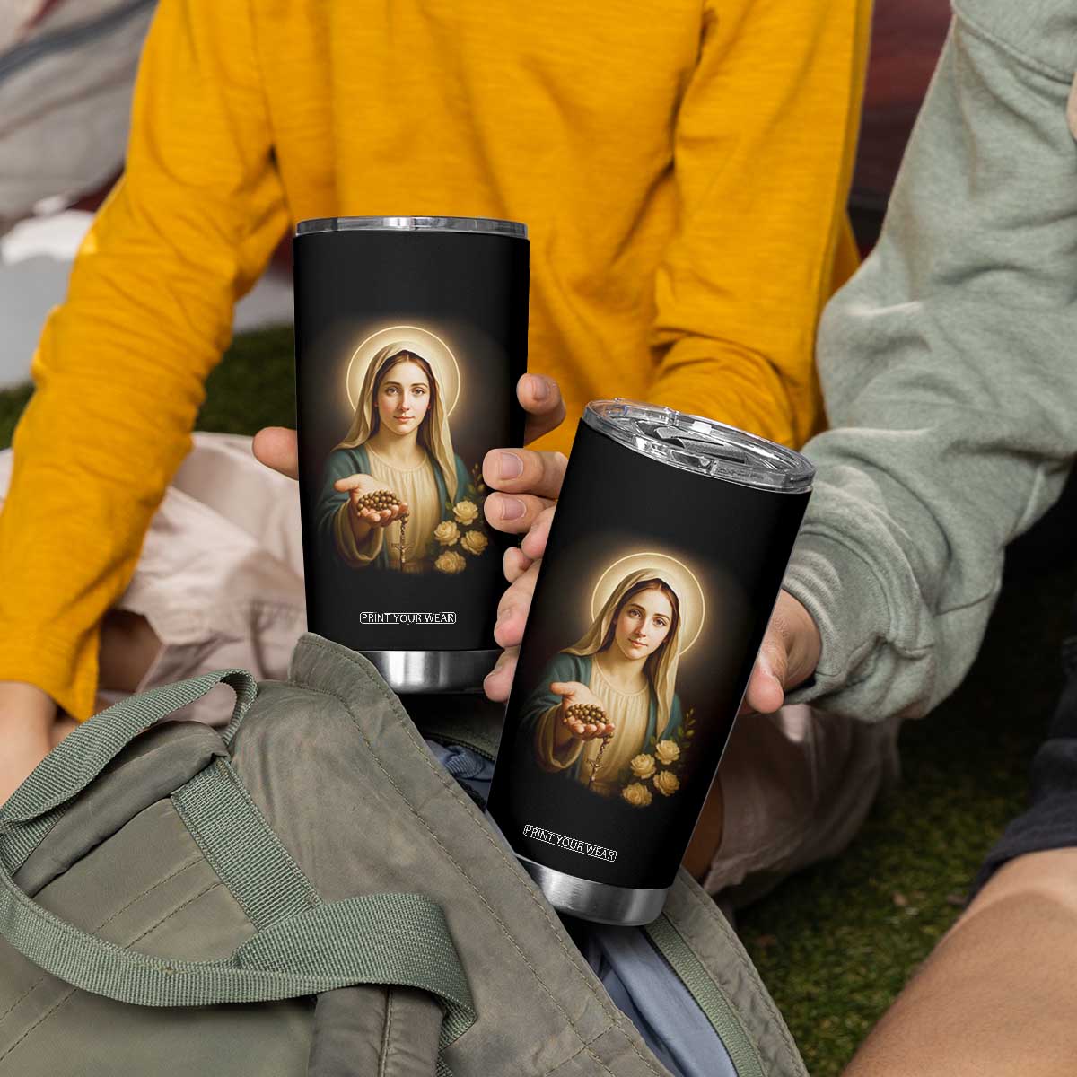 Virgin Mary Maria Tumbler Cup Catholic Christian Faith TS14 Print Your Wear