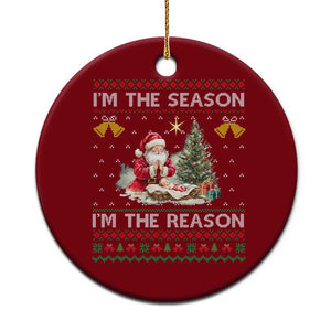 Jesus Xmas Ceramic Ornament Santa With Jesus Baby Reason Xmas TS14 1pc Red Print Your Wear