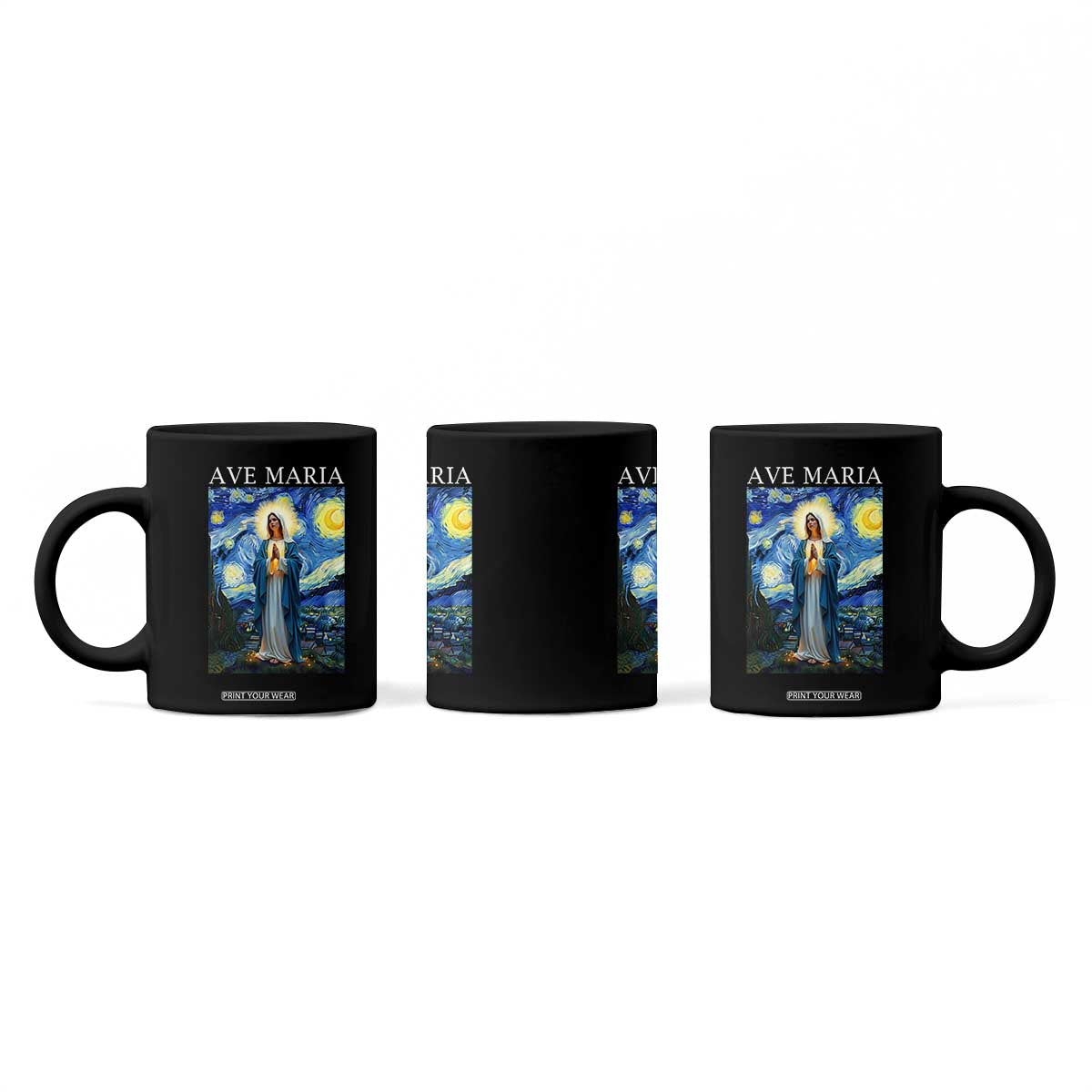 Virgin Mary Starry Night Coffee Mug Mother of Christ Catholic TS14 Print Your Wear