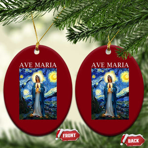 Virgin Mary Starry Night Ceramic Ornament Mother of Christ Catholic TS14 Print Your Wear