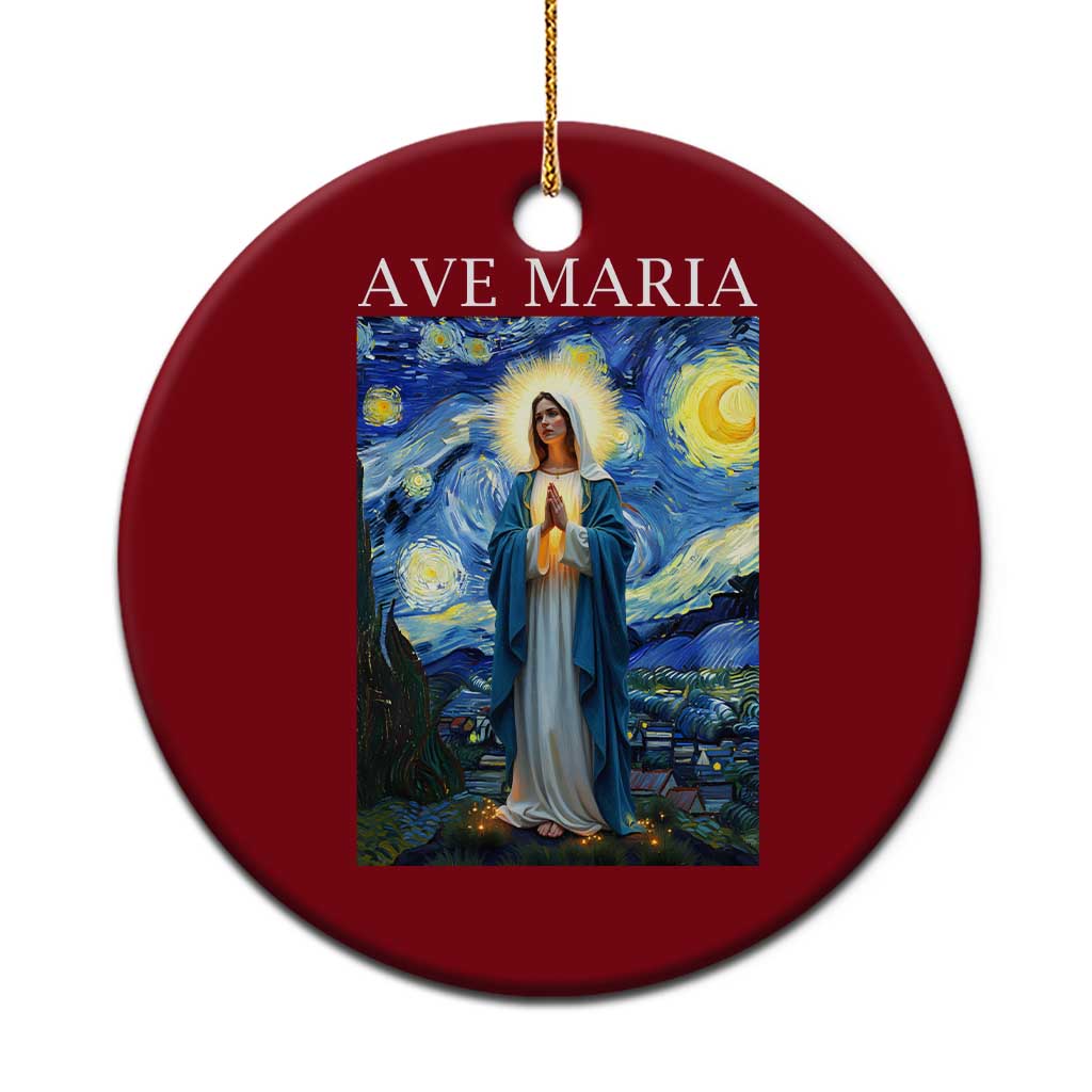 Virgin Mary Starry Night Ceramic Ornament Mother of Christ Catholic TS14 1pc Red Print Your Wear