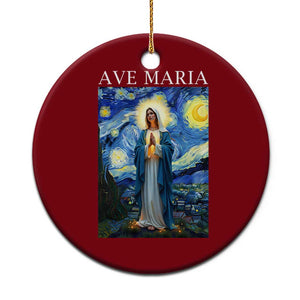 Virgin Mary Starry Night Ceramic Ornament Mother of Christ Catholic TS14 1pc Red Print Your Wear