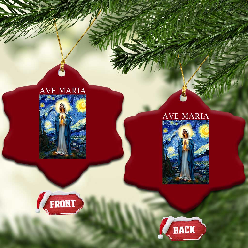 Virgin Mary Starry Night Ceramic Ornament Mother of Christ Catholic TS14 Print Your Wear