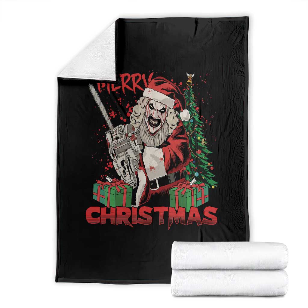 Terrifier Santa Christmas Horror Movie Throw Blanket TS14 Black Print Your Wear
