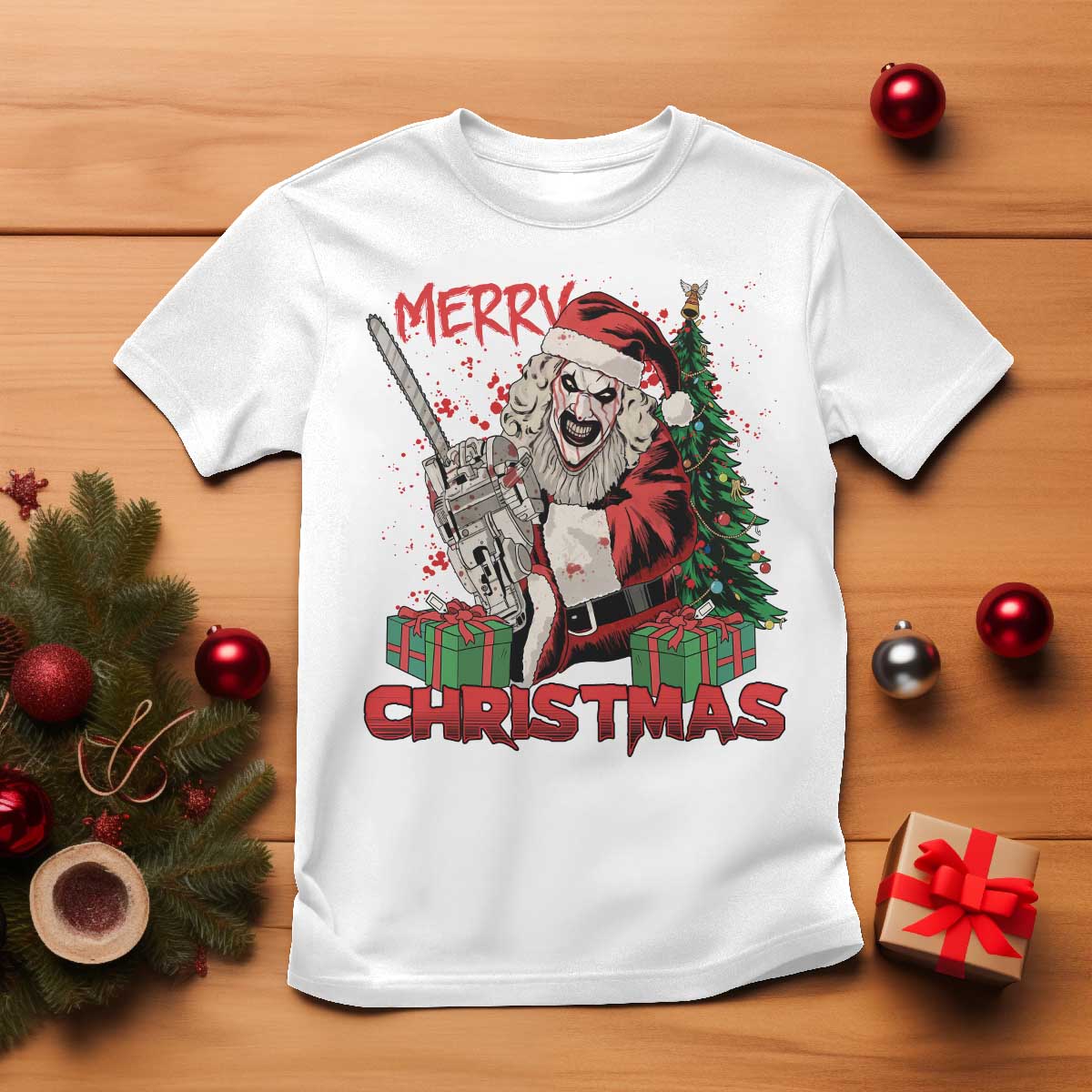 Terrifier Santa Christmas Horror Movie T Shirt TS14 White Print Your Wear