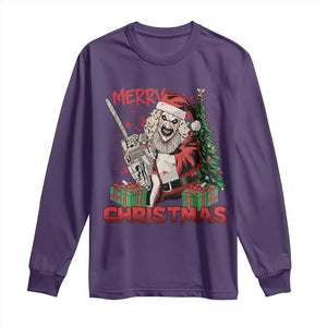 Terrifier Santa Christmas Horror Movie Long Sleeve Shirt TS14 Purple Print Your Wear