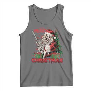 Terrifier Santa Christmas Horror Movie Tank Top TS14 Black Heather Print Your Wear