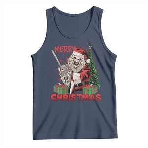 Terrifier Santa Christmas Horror Movie Tank Top TS14 Navy Print Your Wear