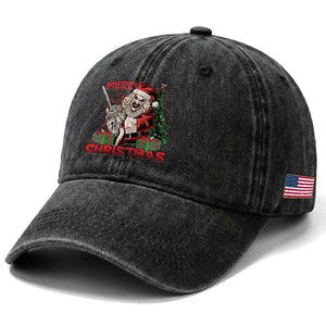 Terrifier Santa Christmas Horror Movie Washed Cotton Baseball Cap TS14 Print Your Wear