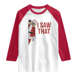 Terrifier Santa Christmas Movie Raglan Shirt I Saw That Meme TS14 White Red Print Your Wear