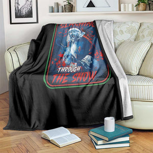 Terrifier Santa Christmas Throw Blanket Slashing Through The Snow TS14 Print Your Wear