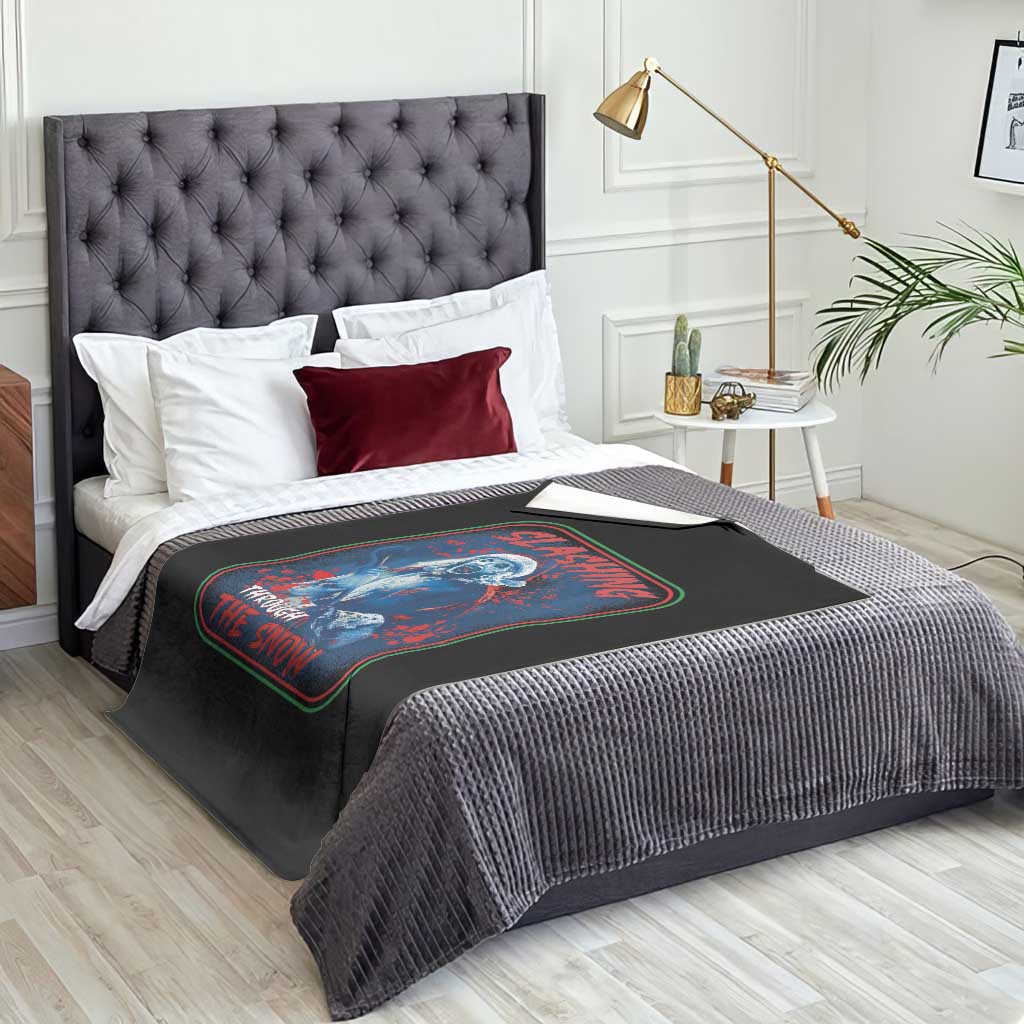 Terrifier Santa Christmas Throw Blanket Slashing Through The Snow TS14 Print Your Wear