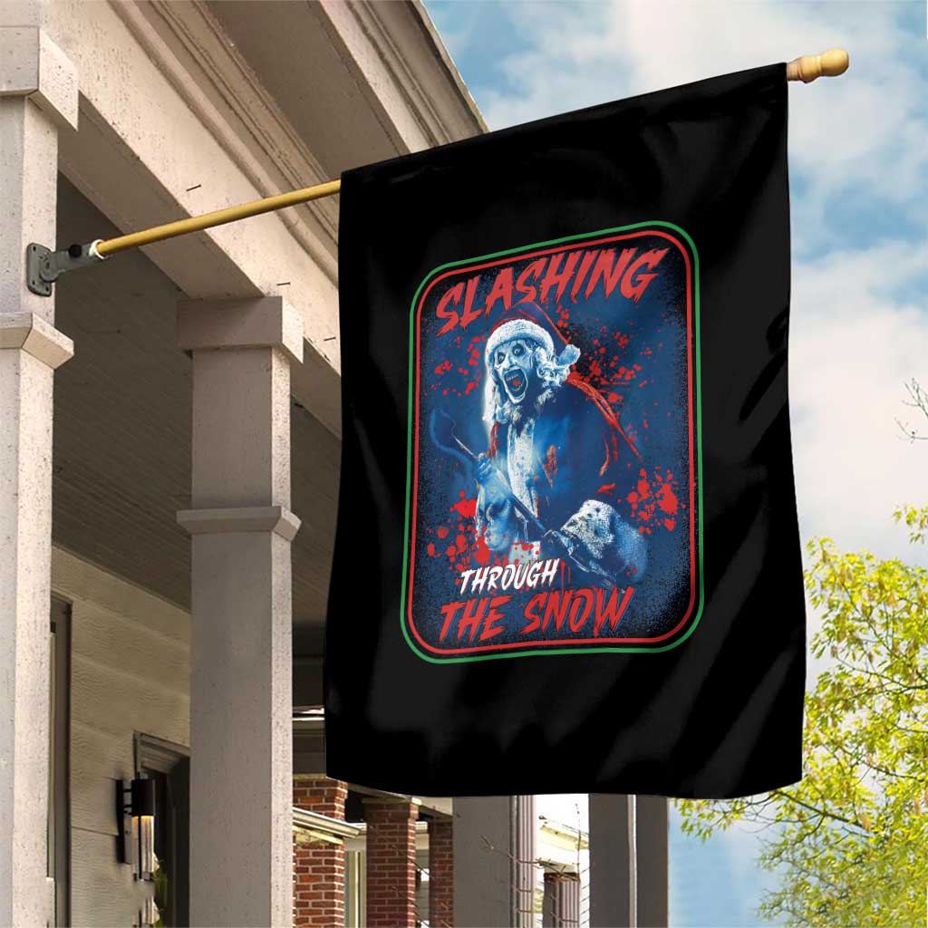 Terrifier Santa Christmas Garden Flag Slashing Through The Snow TS14 Print Your Wear