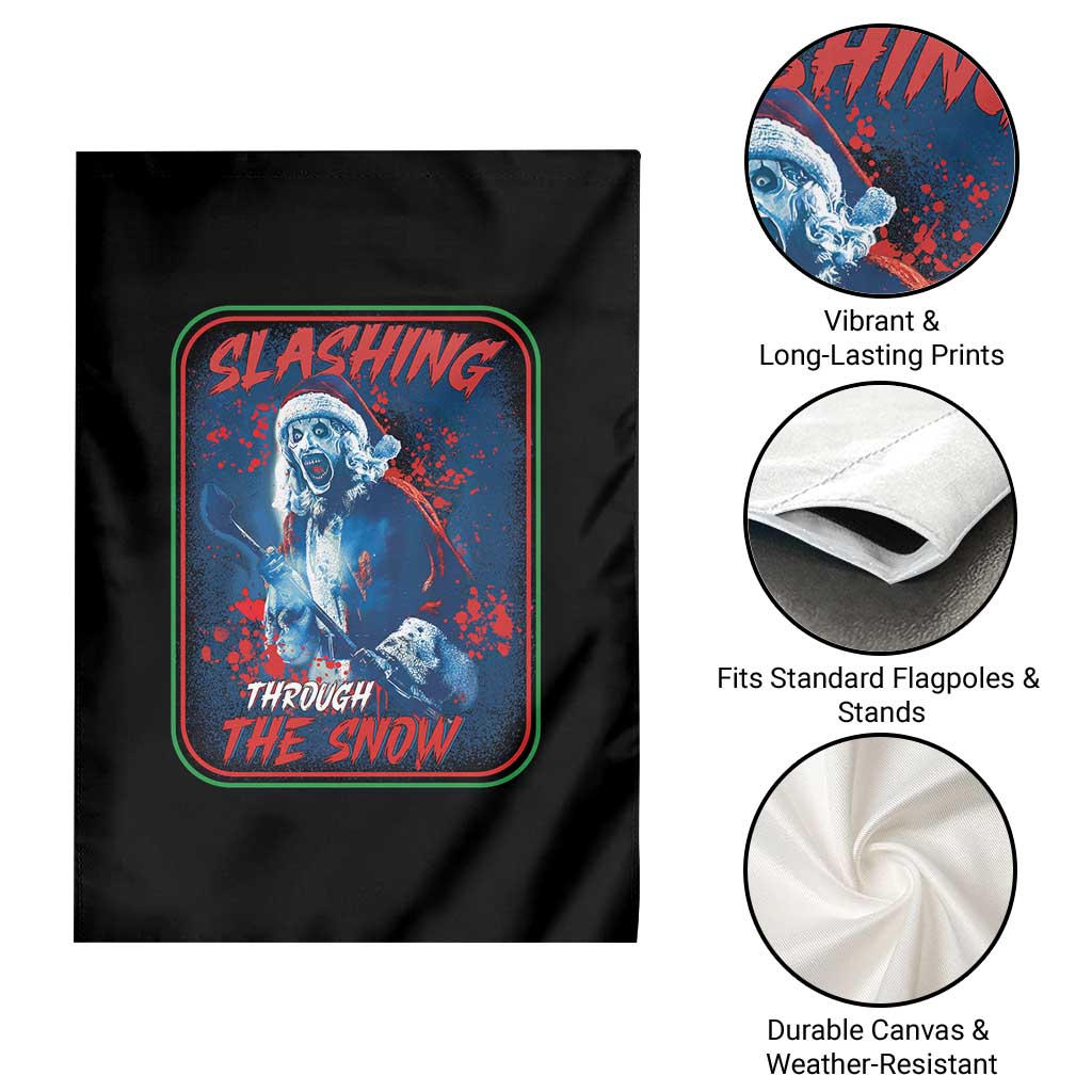 Terrifier Santa Christmas Garden Flag Slashing Through The Snow TS14 Print Your Wear