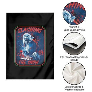 Terrifier Santa Christmas Garden Flag Slashing Through The Snow TS14 Print Your Wear