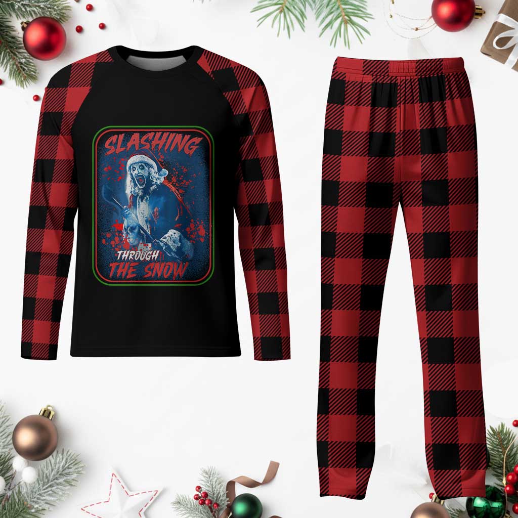 Terrifier Santa Christmas Plaid Pajama Set Slashing Through The Snow TS14 Buffalo Plaid Print Your Wear