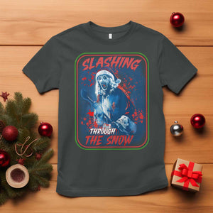 Terrifier Santa Christmas T Shirt Slashing Through The Snow TS14 Dark Heather Print Your Wear