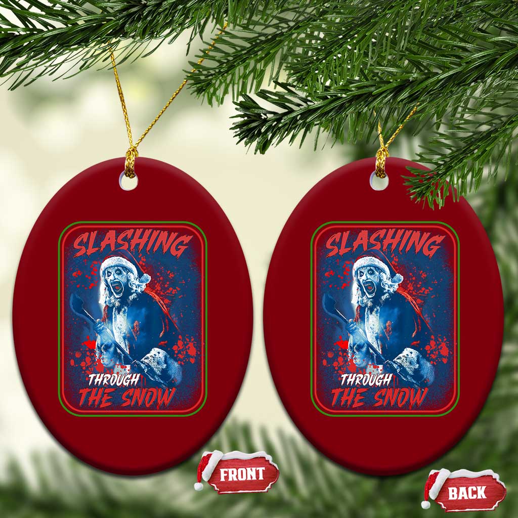 Terrifier Santa Christmas Ceramic Ornament Slashing Through The Snow TS14 Print Your Wear