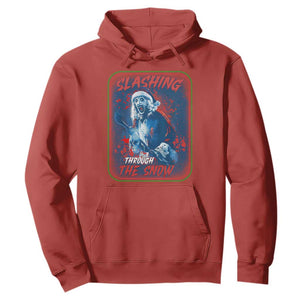 Terrifier Santa Christmas Hoodie Slashing Through The Snow TS14 Red Print Your Wear