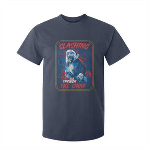 Terrifier Santa Christmas T Shirt For Kid Slashing Through The Snow TS14 Navy Print Your Wear